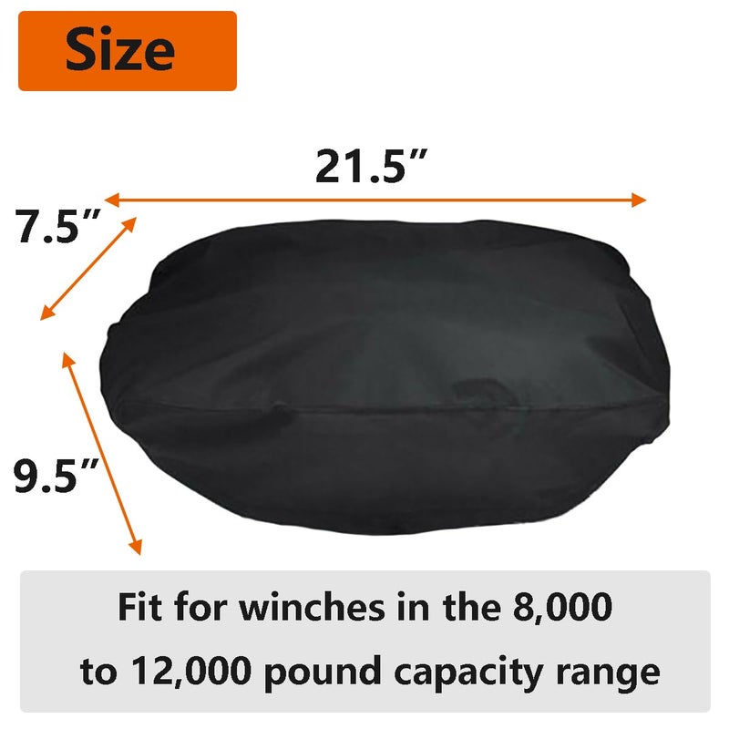 FLYMEI Winch Cover 600D Water Resistant, Dust-Proof, UV-Resistant Winch Protection Cover, Ideal for Electric Winches 8000-12000 lbs - Image 2